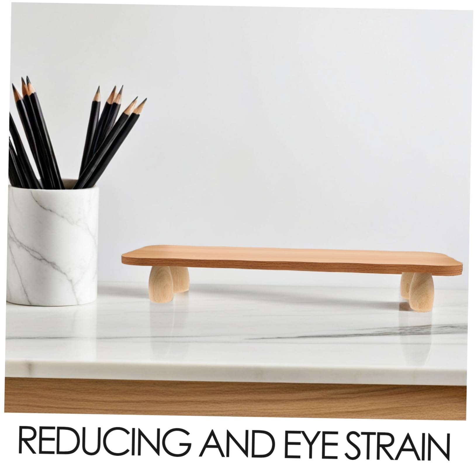 OSALADI Supporto per Monitor in Legno per Ufficio e Casa, Rialzo Ergonomico da Scrivania, Sollevatore Schermo e Migliora Comfort, Stile Moderno e Minimale