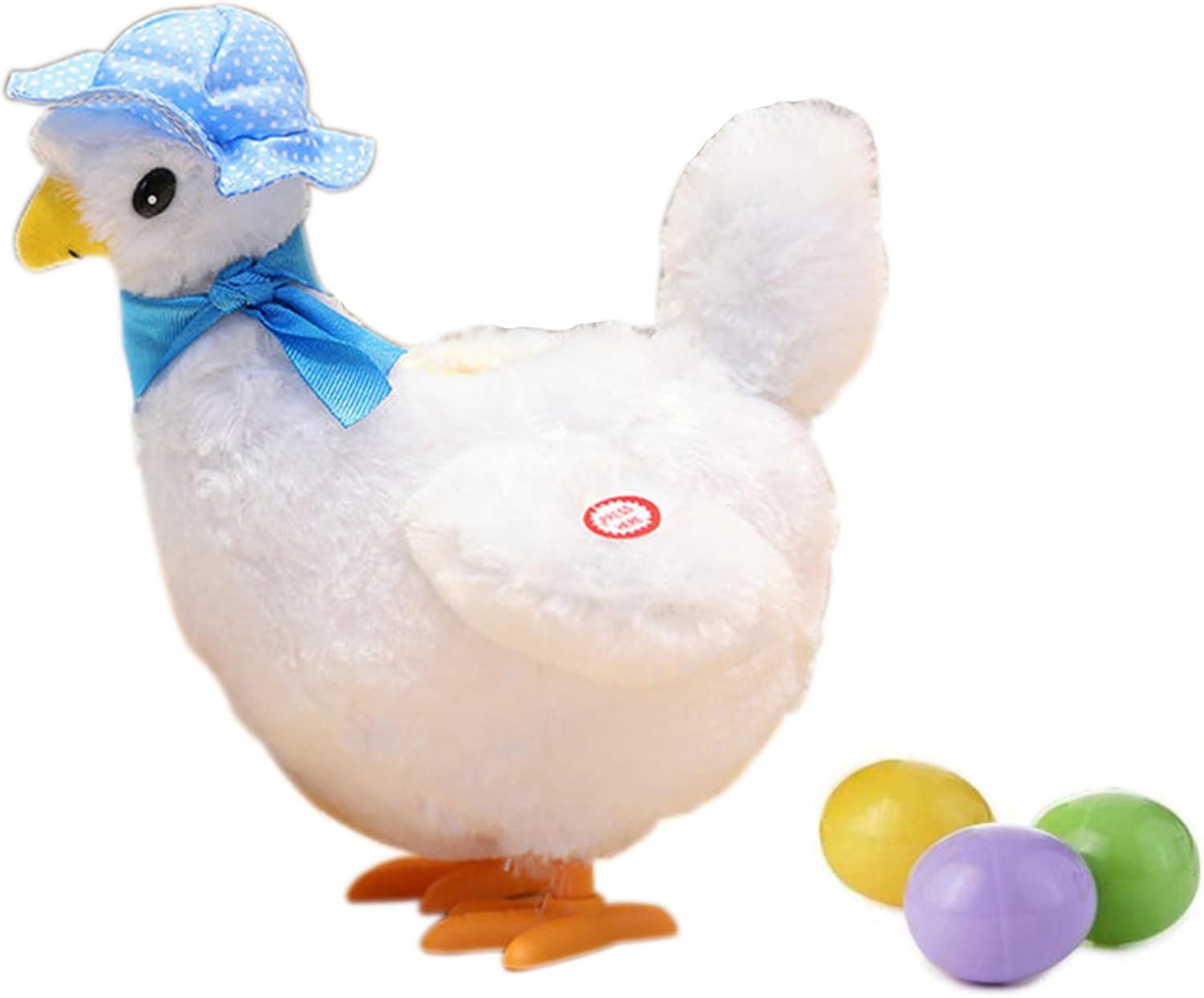 Juguete eléctrico de gallina que pone huevos, lindo peluche, que canta, gallina que pone huevos, juguete interactivo con 3 huevos, divertido juguete musical para niños, regalo para niños y niñas