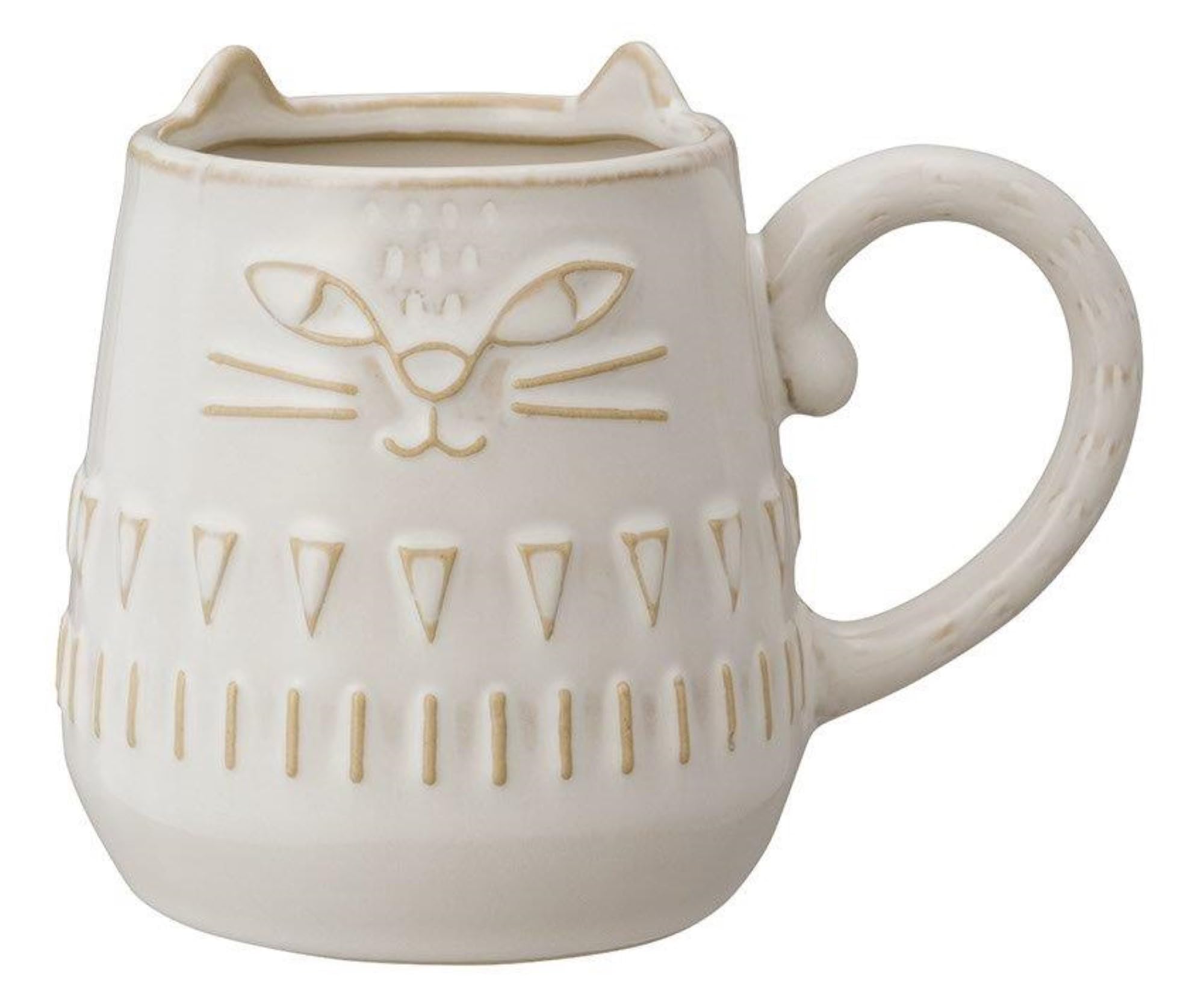 Amazon.co.jp: [デコレ]FIKA ネコ レリーフ マグ WH 約φ84×118×h95mm