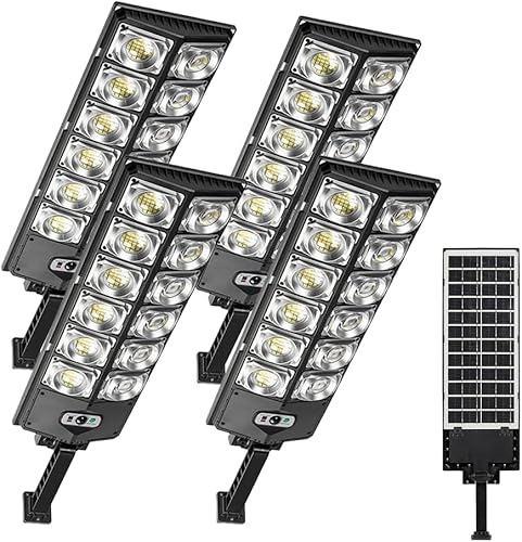 ikaufen 990000LM LED Solar Street Light Commercial Dusk to Dawn