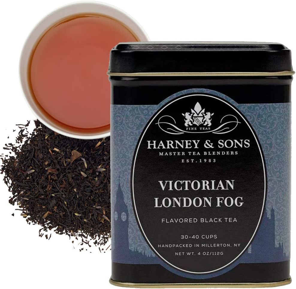 Victorian London Fog, 4oz Loose Leaf Tea w/Bergamot, Lavender, and Vanilla, Hearty English Black Tea Blend