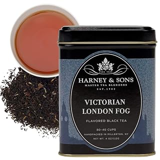 Harney & Sons Victorian London Fog, 4oz Loose Leaf Black and Oolong Tea with Bergamot, Lavender, and Vanilla, Hearty English Black Tea Blend, Stocking Stuffer - Amazon product rated Grade A