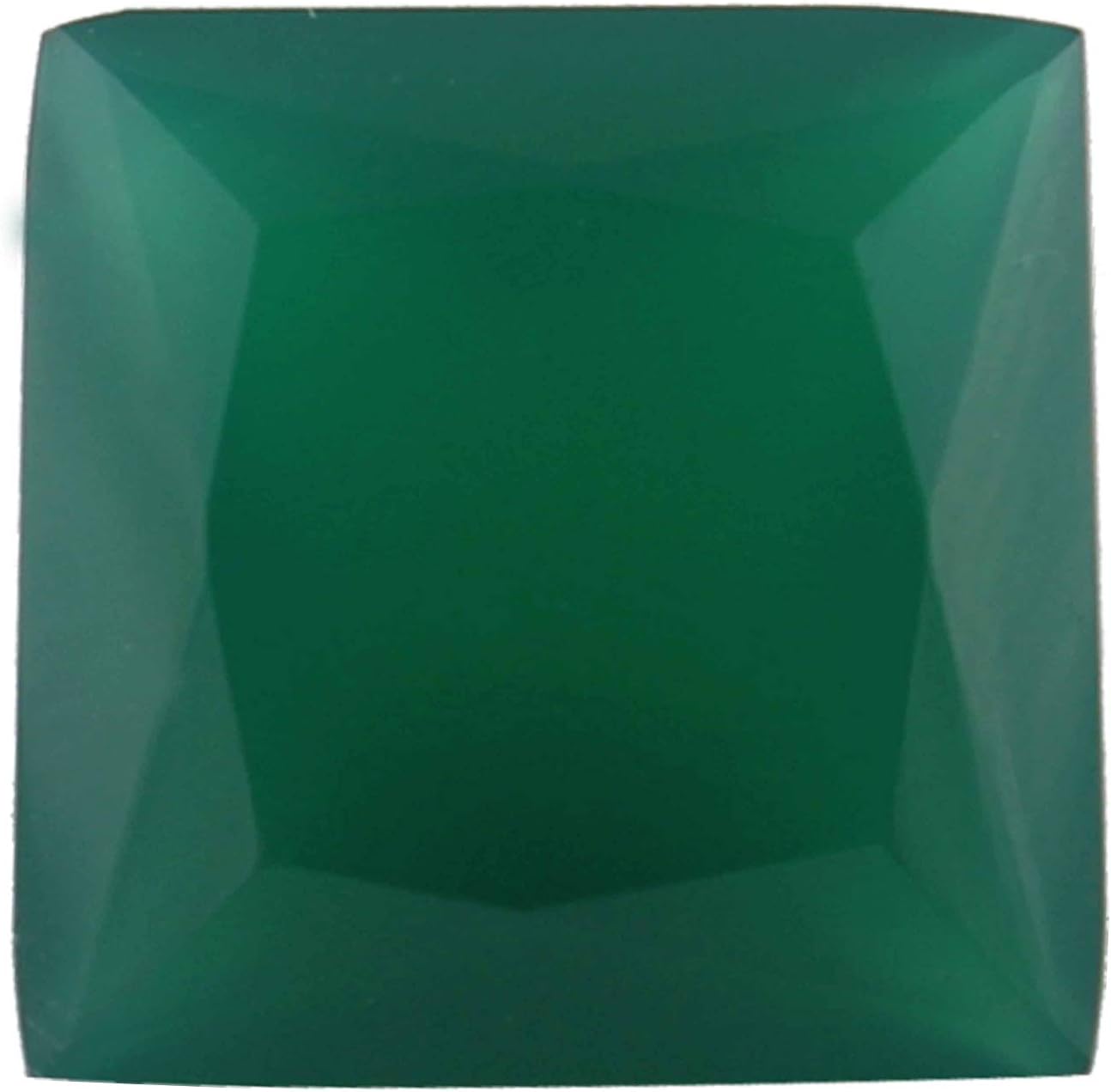 Ratnagarbha6.25 ratti natural green onyx cut square gemstone, astrological substitute for emerald, healing stone, emerald green color, wholesale price.