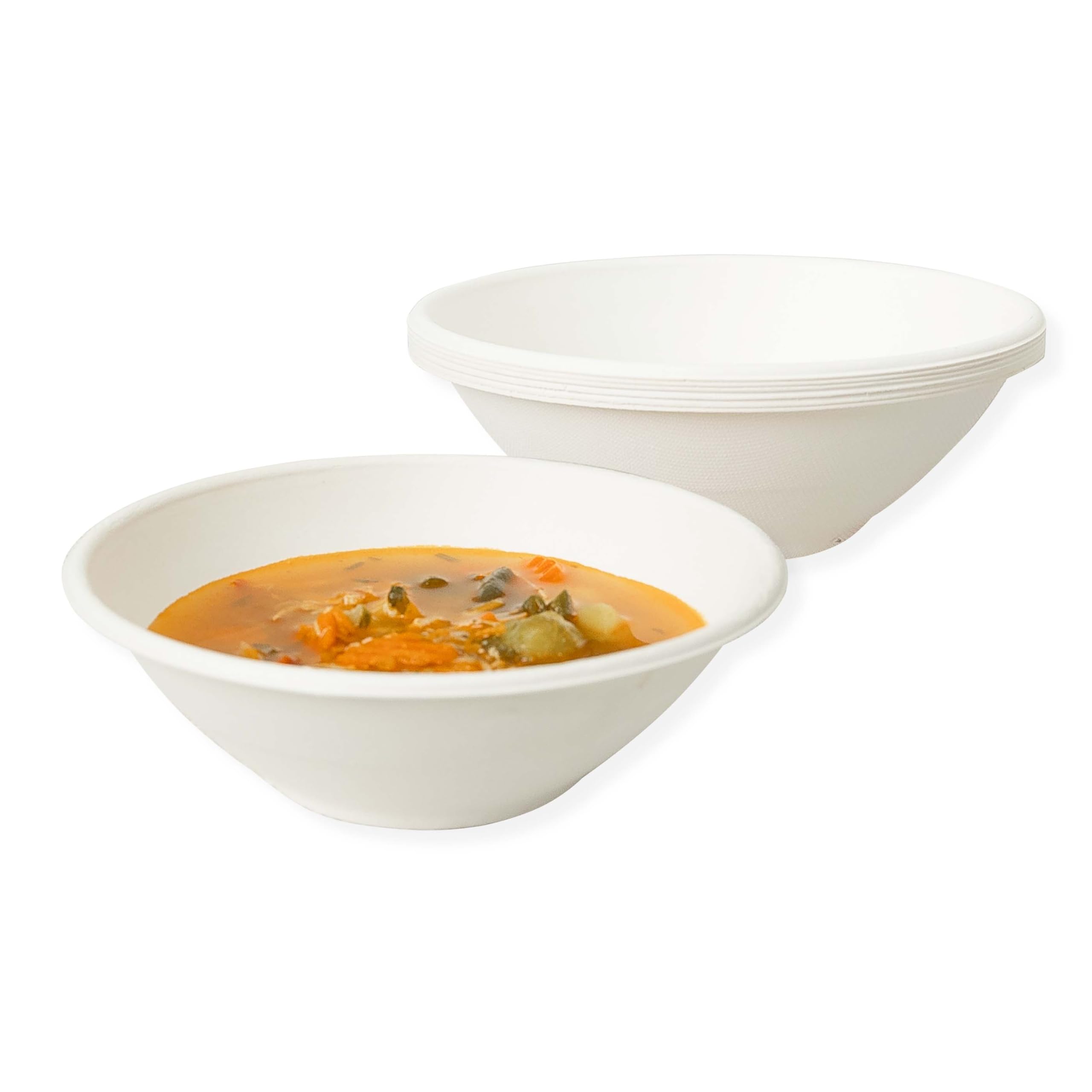 Bols Jetables Canne à Sucre 1100 Ml - Lot De 200 - Biodégradables Et Compostables - Pour Soupes, Salades, événements, Traiteurs - 9