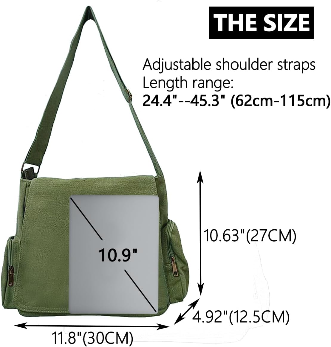 Personalized Pattern Messenger Bag Cute Canvas Crossbody Bags Women/Men Shoulder Handbags Hobo Purses with Pockets - Image 4