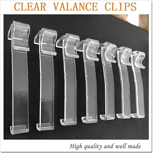 Vista 3 de Clips de cenefa de 3 pulgadas, clips de cenefa transparentes de plástico para horizontal (6 piezas)