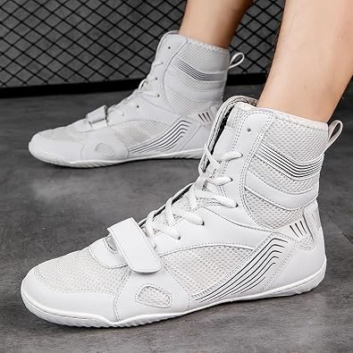 Men's High Top Boxing Shoes Wrestling Boots Lightweight Breathable for Weightlifting, Bodybuilding, Deadlift Powerlifting Gym Sports Training