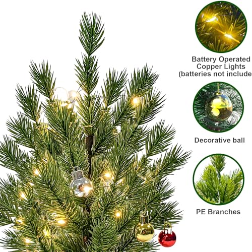 Árbol de Navidad artificial exterior impermeable Amzxart con luces 3