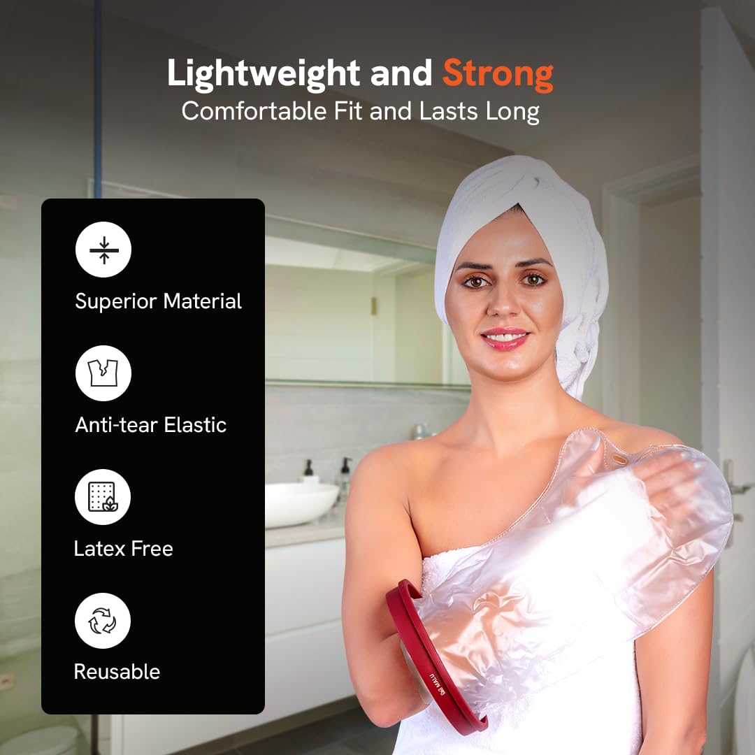 Malu Universal Waterproof Hand Cast Cover Guard | Cover for Waterproof Cast Shower | Cast Cover for Shower Arm | Arm Cast Cover for Shower Adult | Waterproof hand cover for shower