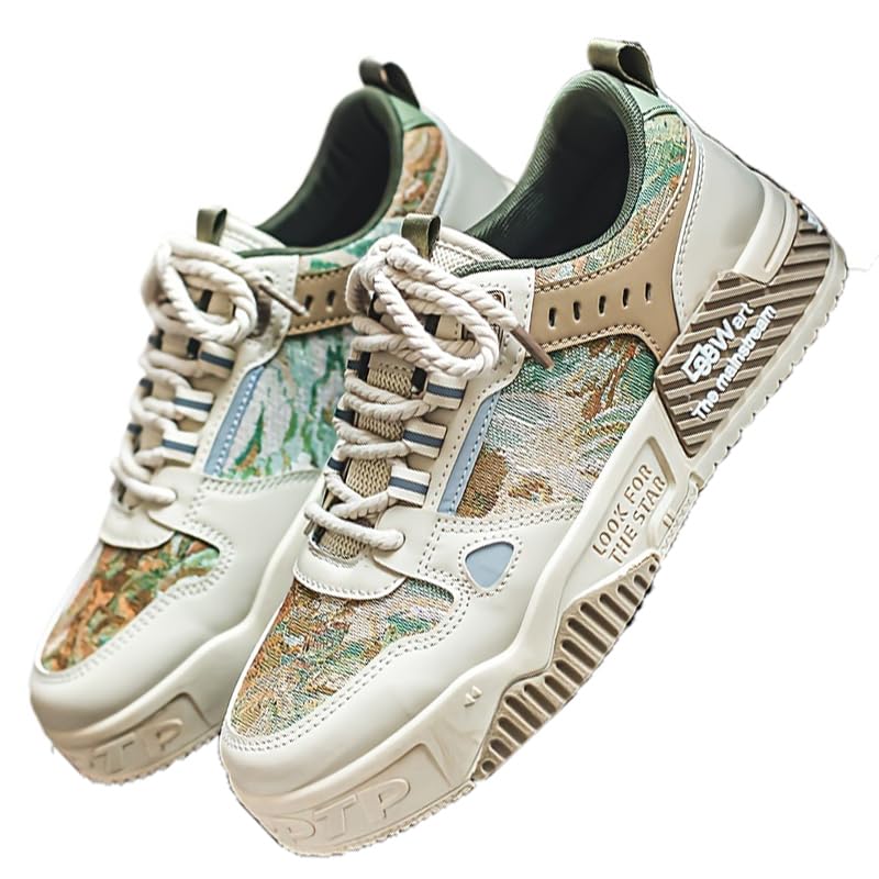 Alphabet Print Street Skate Shoes - Trendy Men's Skateboarding Footwear Non-Slip Laces, and Casual Style for Outdoor Activities - Street Fashion Enthusiasts Plus Size