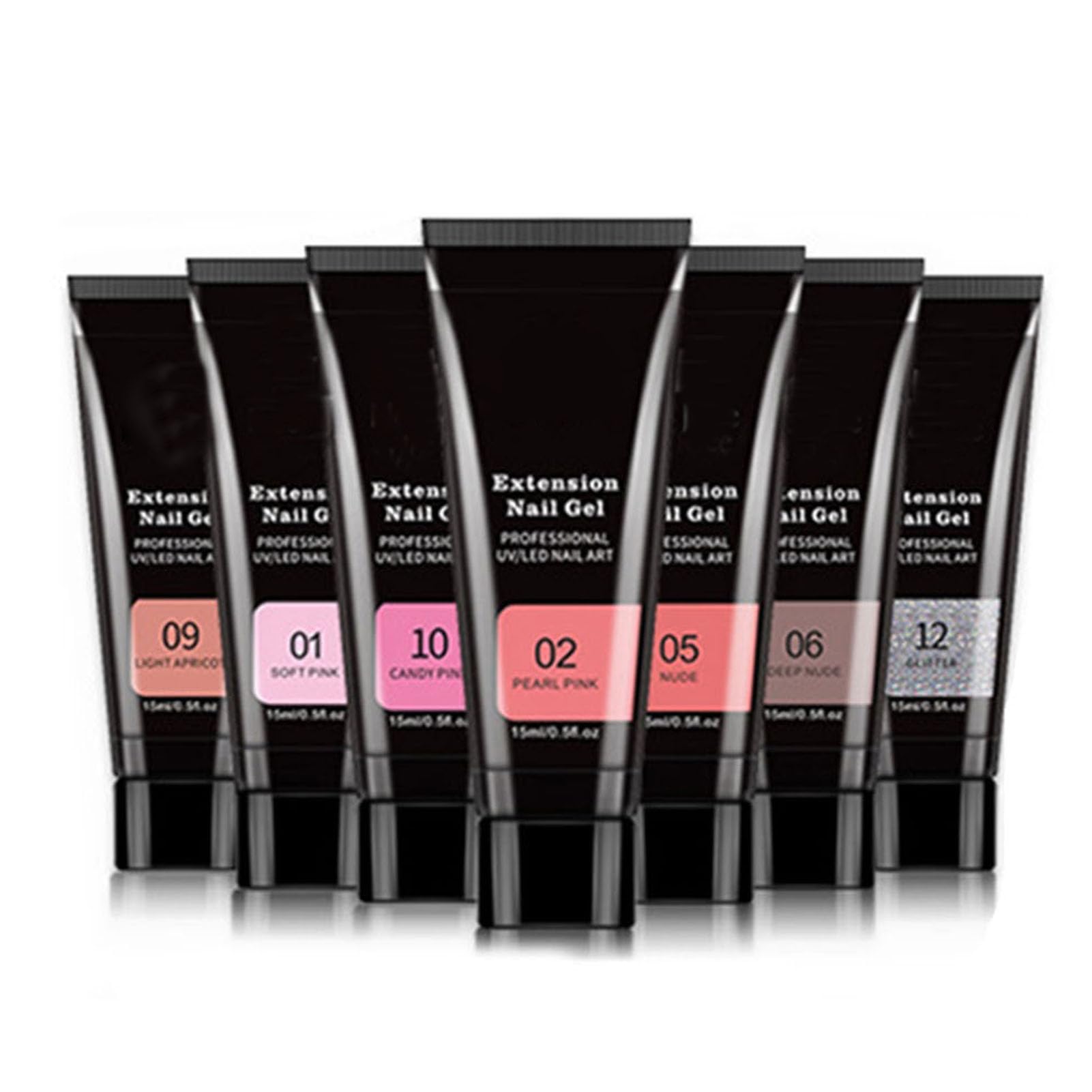 Cryfokt Kit Rinforzante per Unghie in Gel con 7 Colori e Lampada UV/LED