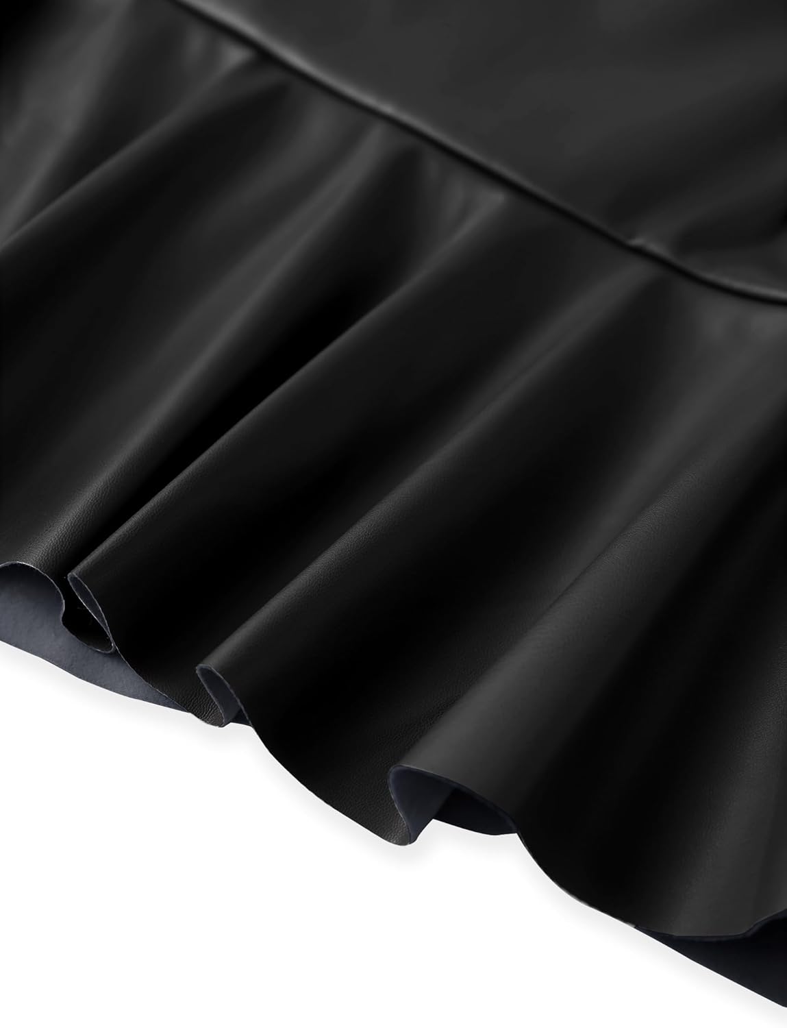 PU Leather Shorts for Women High Waisted Split Hem Mini Skort Bodycon Skirts - Image 4