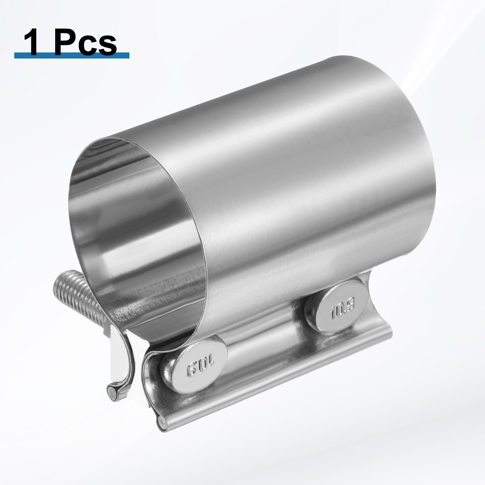 QUARKZMAN Fascia Di Scarico 2.17" Fascia Di Giunzione A Sovrapposizione In Acciaio Inox Per Tubi Di Scarico Con Viti M10x55.5 Per Tubi Curvi Del Marmitta Auto