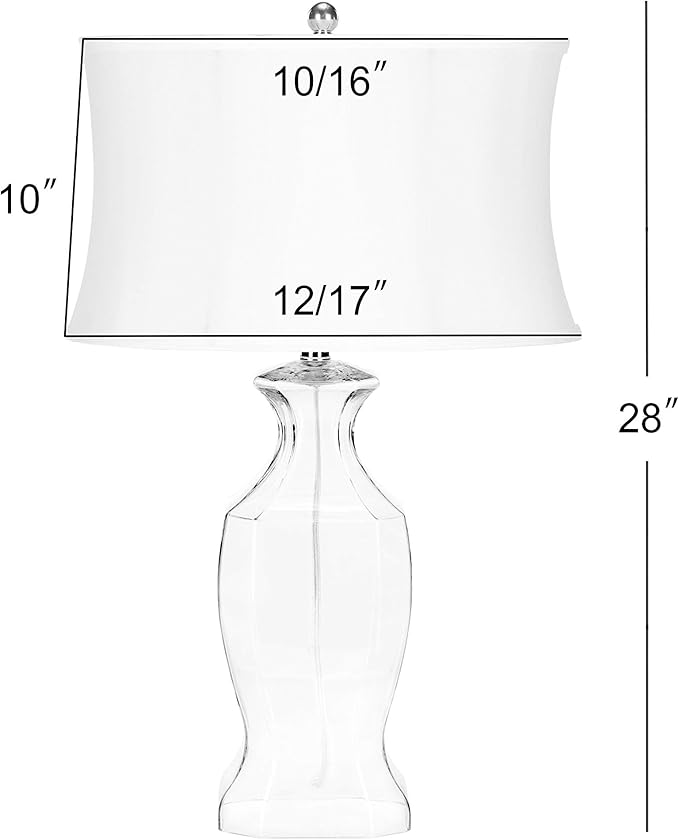 Lámpara de Mesa SAFAVIEH Wendy Vidrio Transparente 28 pulgadas Juego de 2 miniatura 3