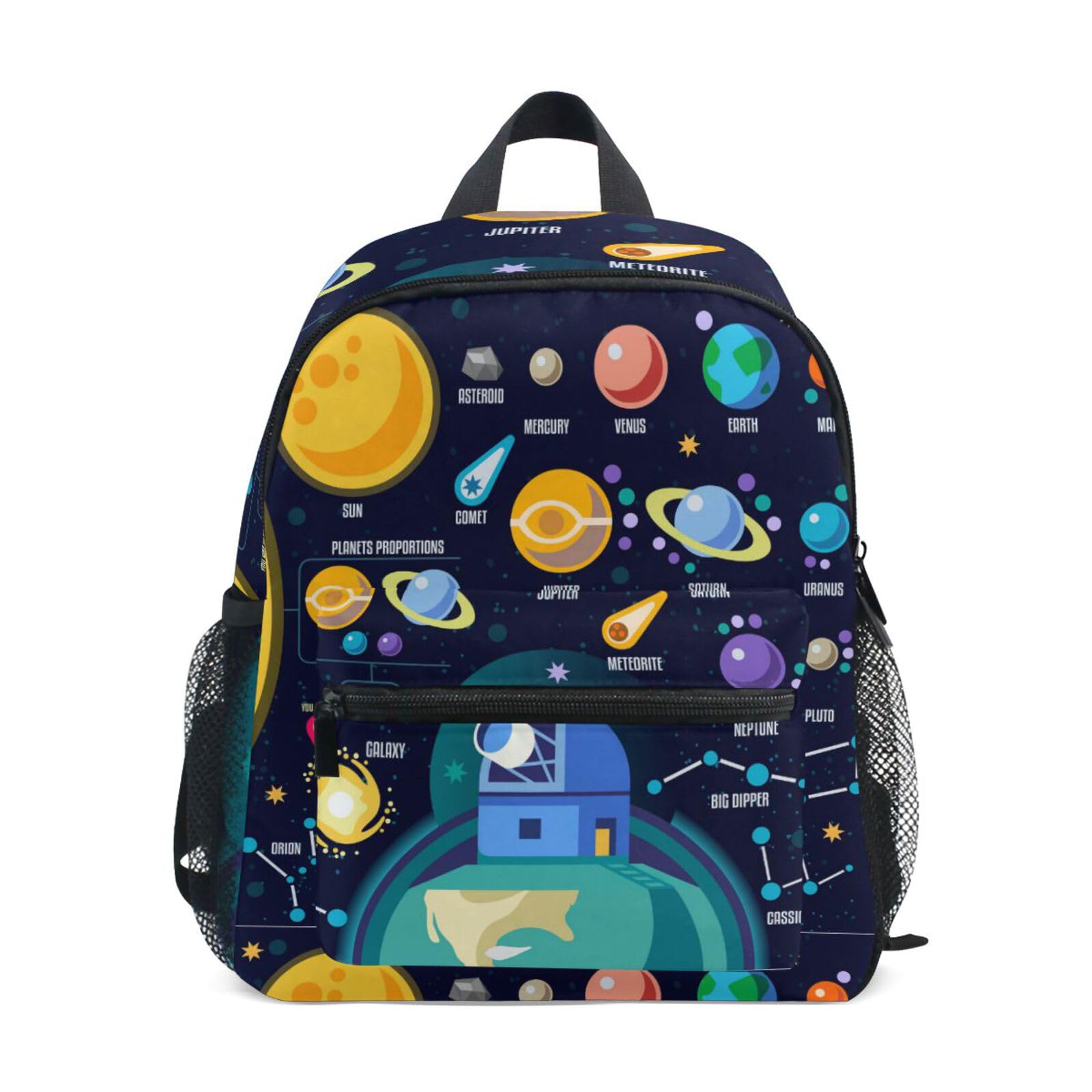 Kids Backpack Universe Infographics Solar System Planets Todder Backpack Lightweight Preschool Kindergarten Book Bag Practical and Durable Daycare Bag