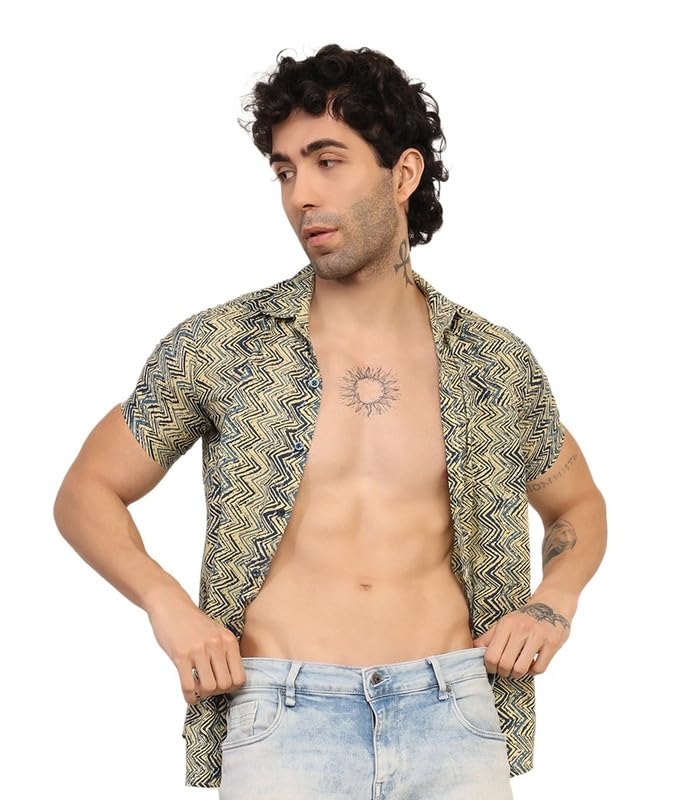 KE KANHA EXPORTS Shirt for Men/Cotton Shirts for Men/Stylish Mens Casual Shirt/Men's Slim Fit Shirt & Regular Fit Shirt for All Occasions Western Beach Summer Shirt Style