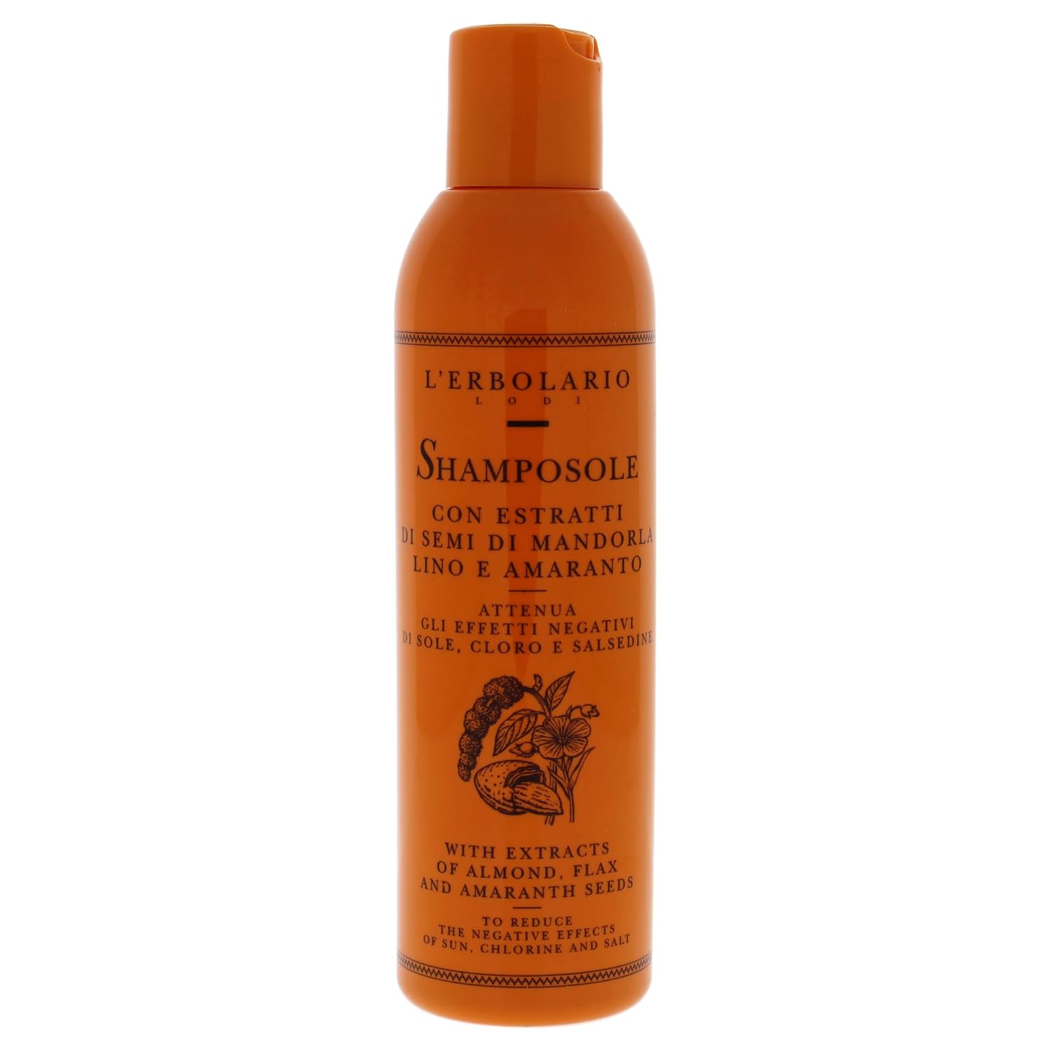 L'Erbolario Shamposole Shampoo - Reduces The Negative Effects Of Sun, Chlorine And Salt - Instantly Enhances Strength And Condition Of Hair - Smooths, Moisturizes, Restores And Protects Hair - 6.7 Oz