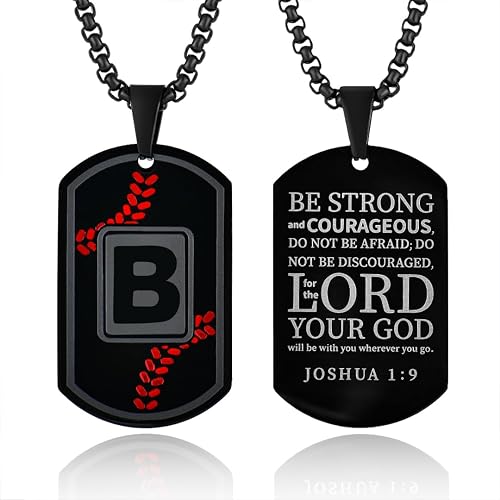 VA JENT Dog Tag Necklaces for Men Titanium Steel Mens Letter