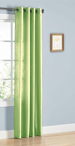 Miniatura 18 de 1 cortina de seda sintética para ventana, panel sólido de 55 x 63 pulgadas, 84 pulgadas, 95 pulgadas y 108 pulgadas de largo, ojales de bronce