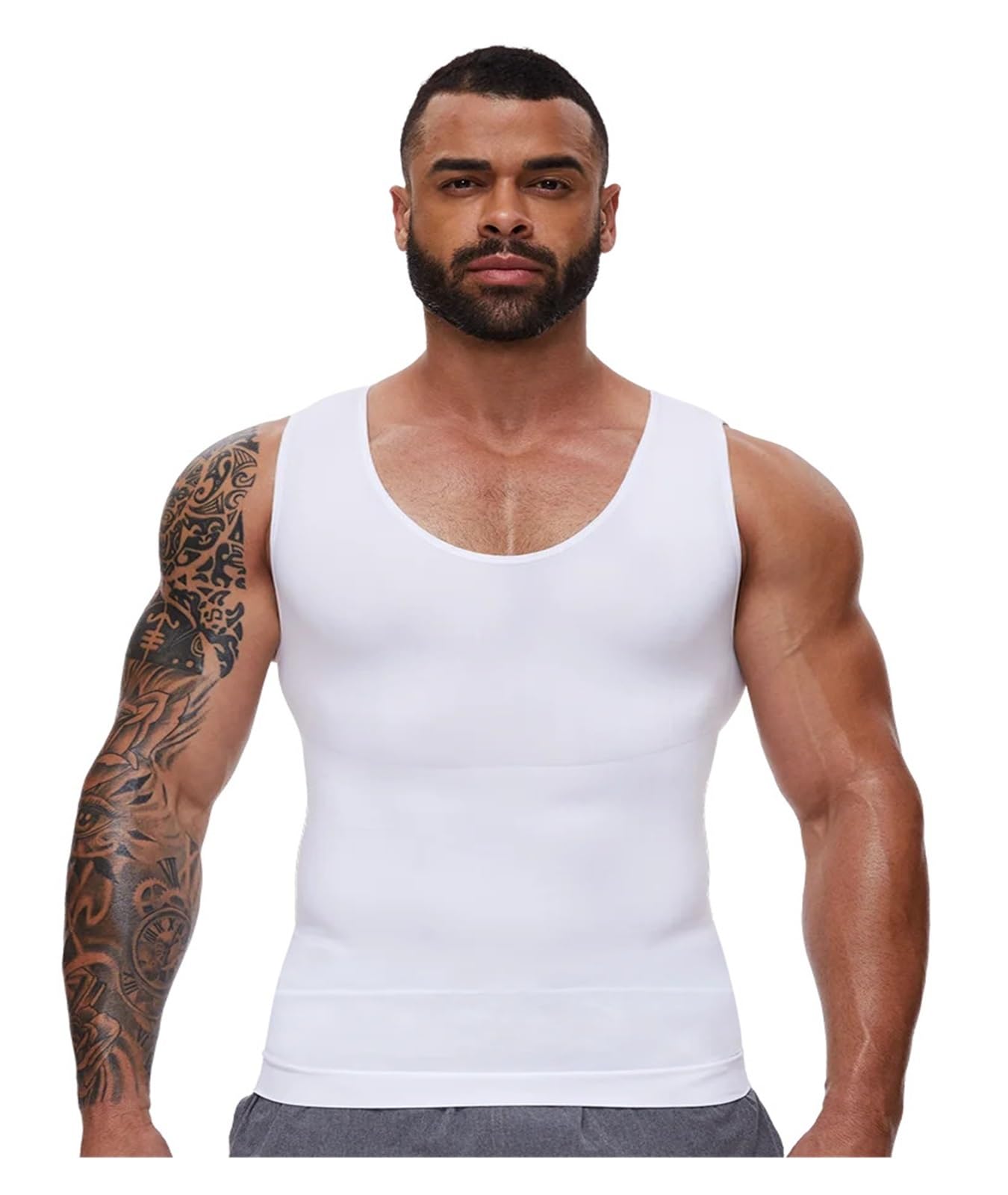 Camiseta CompresióN Hombre Camiseta de compresión moldeadora for hombre, camiseta interior adelgazante, camisetas sin mangas moldeadoras de cuerpo, chaleco moldeador sin mangas, 2 uds. Camiseta Adelga