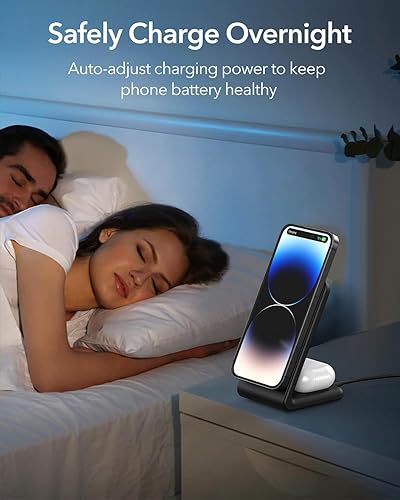 Miniatura 5 de Soporte de cargador 2 en 1 compatible con MagSafe con bloque de cargador PD 20W USB-C y cable, cargador inalámbrico de carga rápida diseñado para