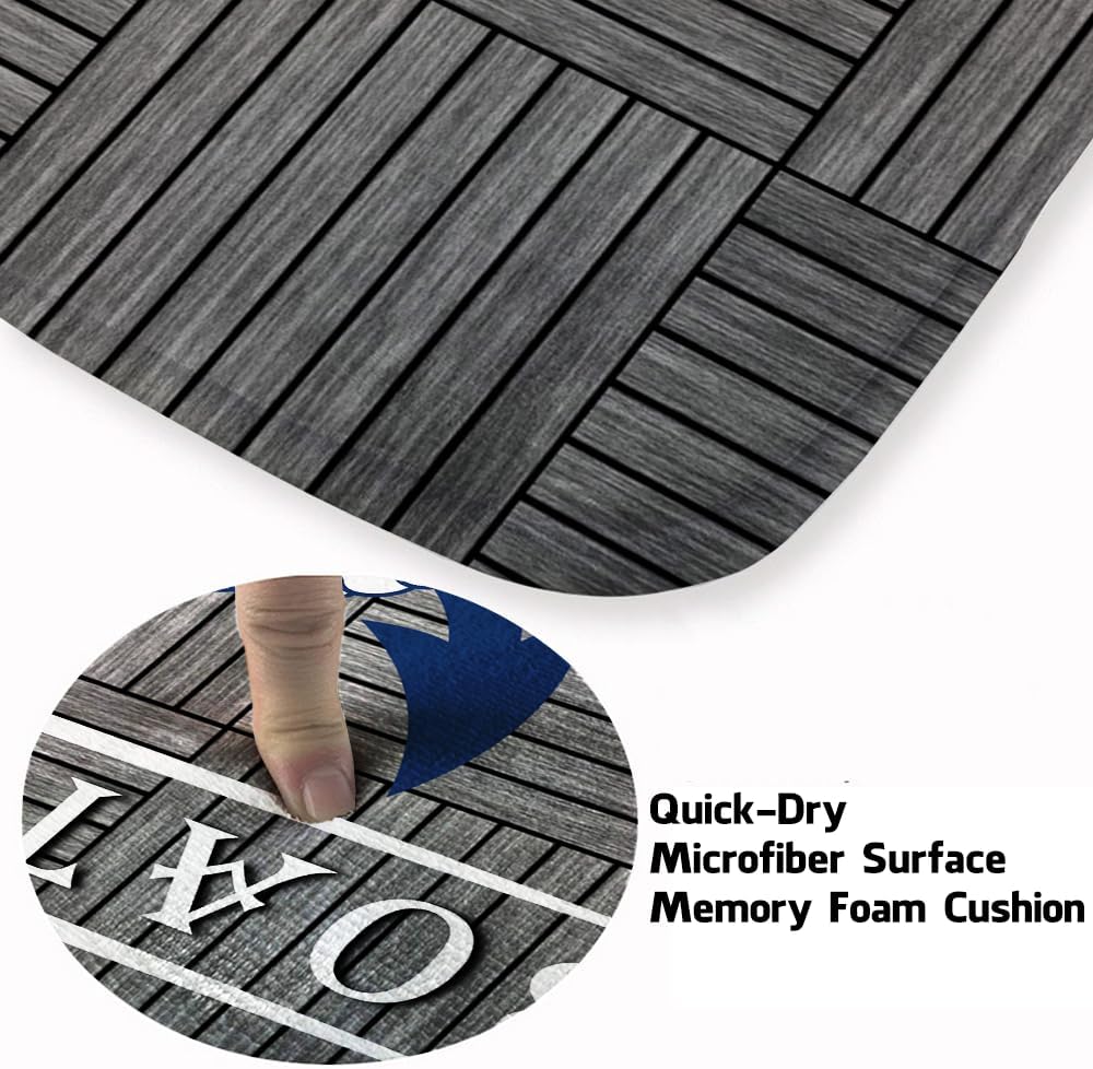 ENCYCOM Custom Name Boat Rug – Welcome Aboard Personalized Nautical Mat for Desk, Patio, or Cabin – Washable Indoor Outdoor Floor Rug for Boat, Yacht, or Ship (Boat Rug 01)