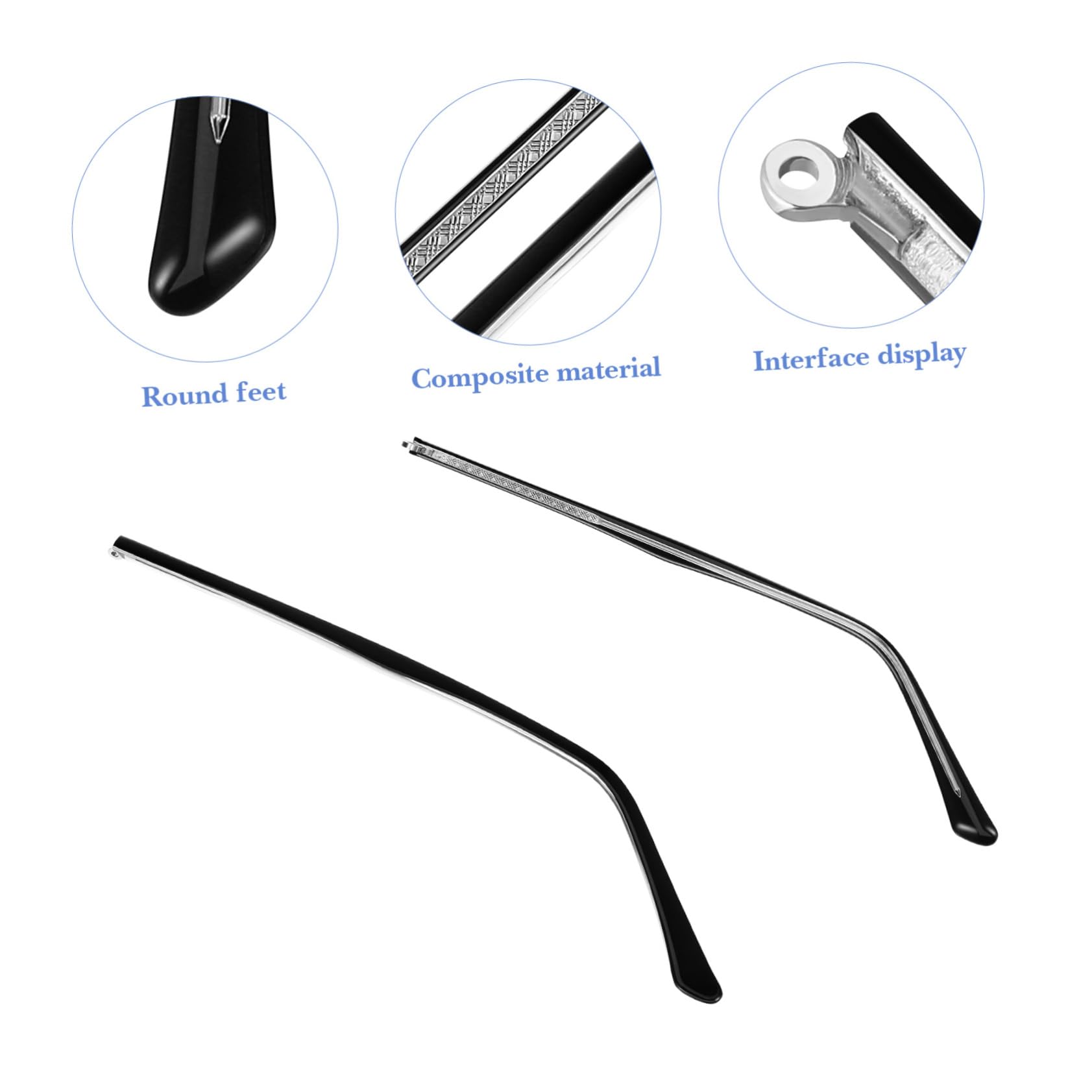 ULTECHNOVO Patillas De Repuesto Para Anteojos Kit De Herramientas De Reparación De Anteojos De Reemplazo De Patas De Anteojos 1 Par