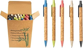 jinfusi Wheat Straw Pens(30 Pack),Eco Friendly Cork and Recycled Ballpoi...