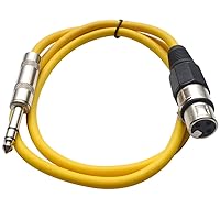 Vista 15 de Seismic Audio - SATRXL-F2 - Cable de conexión XLR negro de 2 pies hembra a 1/4" TRS
