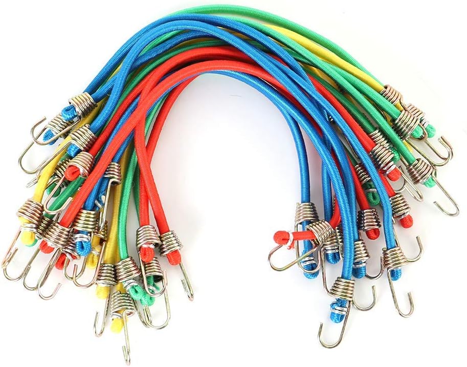 HORUSDY 20 Pack Mini Bungee Cords, 8 Inch Premium Small Bungee Cords