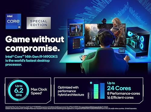 Intel® Core™ i9-14900KS, processeur pour PC de Bureau, 24 cœurs (8 P-Cores + 16 E-Cores) 36 Mo de Cache, jusqu'à 6,2 GHz - 2