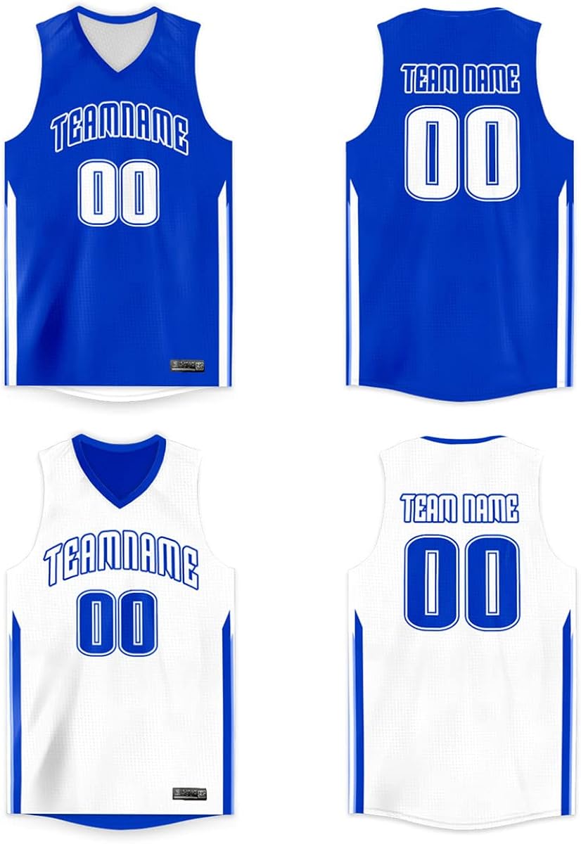 Custom Basketball Jersey Reversible Uniform Add Any Team Name Number Personalized Sports Vest for Men/Boys : Clothing, Shoes & Jewelry