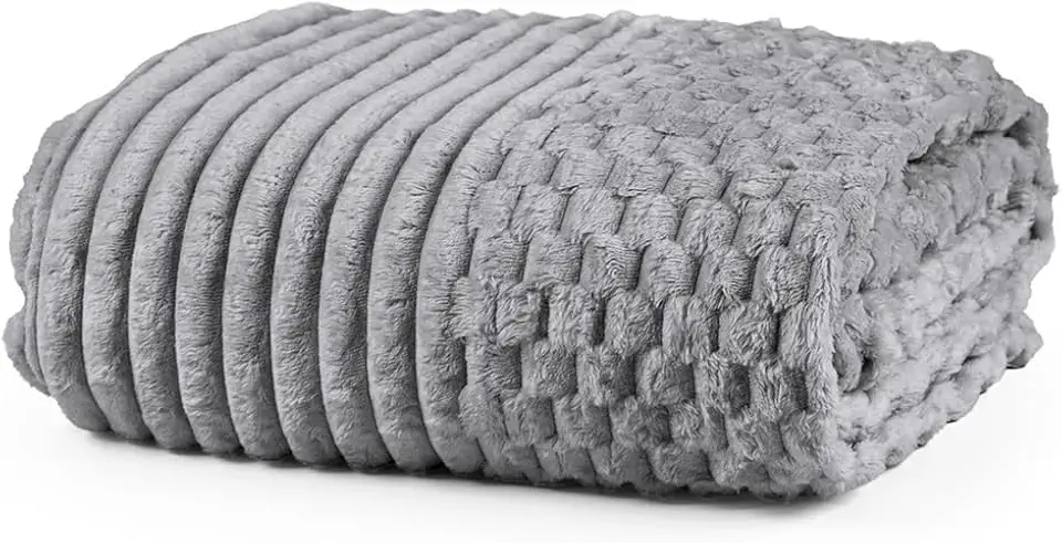 Cobertor Grosso Toque Aveludado Ultra Soft 280grs 3D Relevo Manta Macio e Quente (Casal, Zurique Cinza)