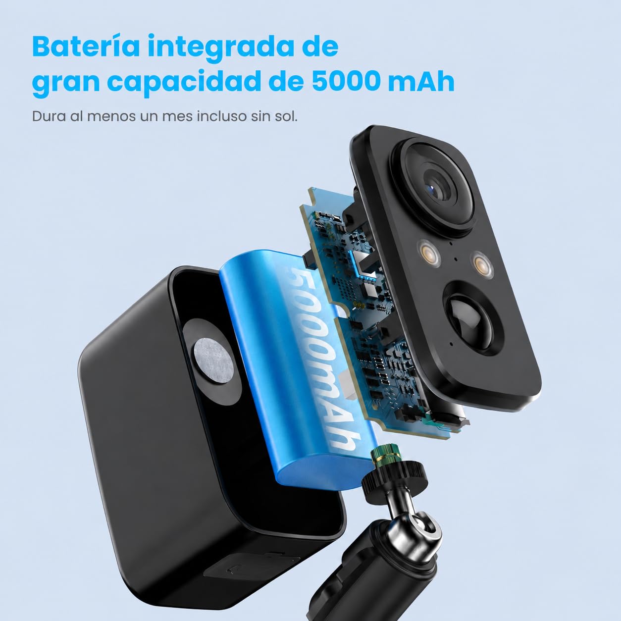 Pack de 3 Cámaras WiFi Solares para Exterior 2K, Seguridad para Hogar con Foco, Visión Nocturna a Color, Sensor PIR, Audio Bidireccional e Impermeable IP66