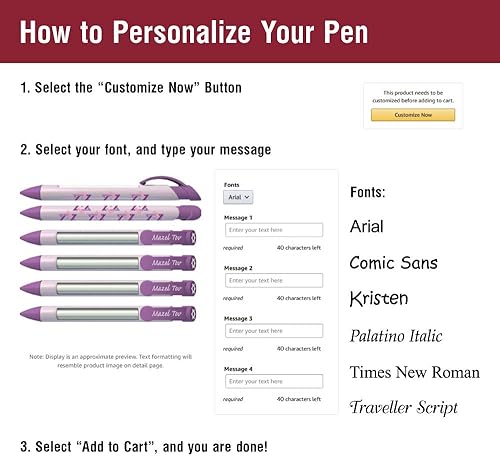 Miniatura 3 de Greeting Pen Bolígrafos personalizados con diseño de estrella de David Lavender Mitzvah con mensaje giratorio (P-MP-308-6)