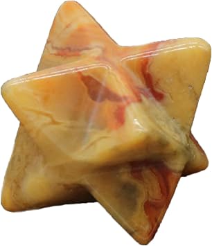 Merkaba Crystal - 0.75 Inches Metaphysical Merkaba Star for Meditation - Energetic Tetrahedron Crystal and Healing Stones for Spiritual Growth and HealingCrazy Agate