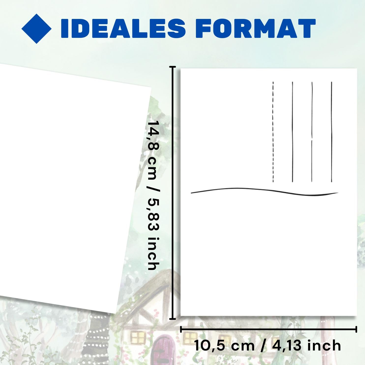 Papier Aquarelle 150 Feuilles - 300g/m² Format A6 - Cartes Postales Vierges - Pour Peinture, Dessin, DIY