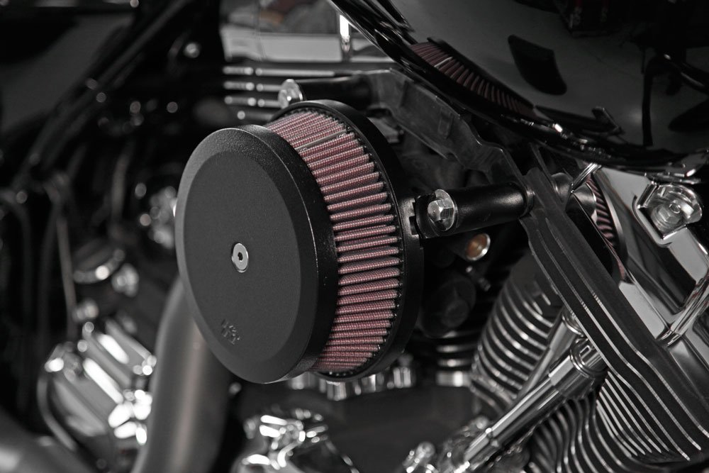 K&N Sistema Presa d'Aria per motocicli compatibile con Harley Davidson Sportster 1991-1997 - forma di goccia scanalato (RK-3914