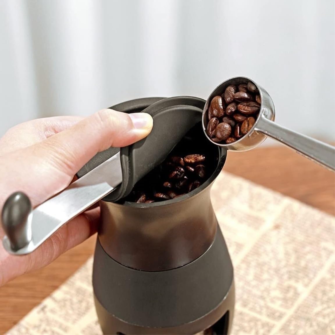 Molinillo de café,Molinillo de café Manual, Molinillo de café Manual con muelas de cerámica, Molinillo de café Manual de Grosor Ajustable for el hogar y for Viajes