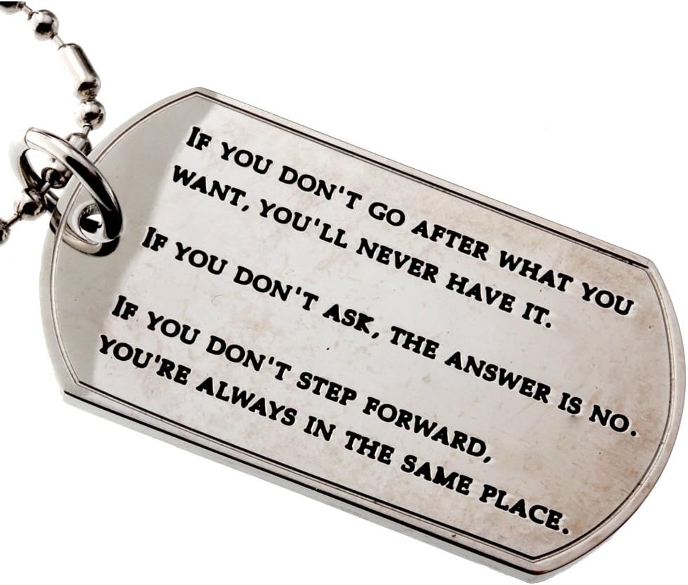 Inspirational Quotes Dog Tag Stainless-Steel Pendant