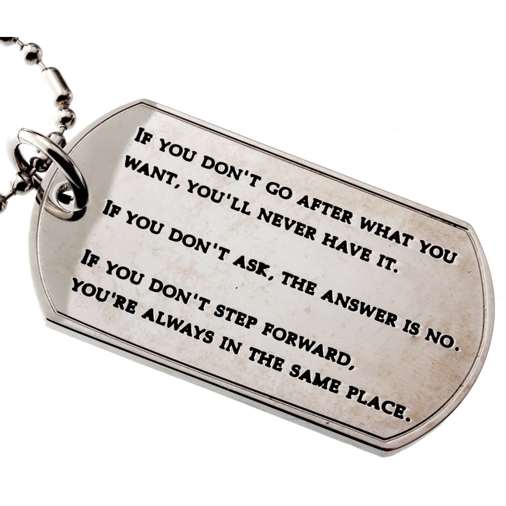 Jewelry Inspirational Quotes Dog Tag Stainless-Steel Pendant