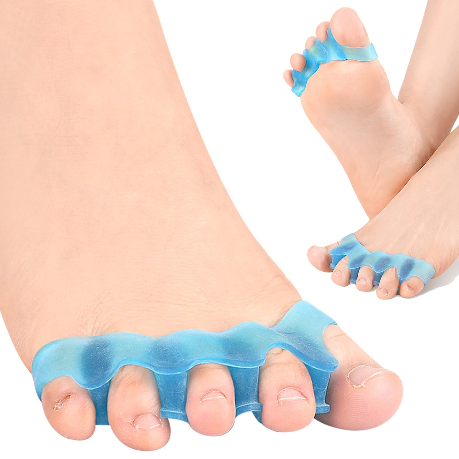 Ysnzaq3 Pair Gel Toe Stretcher, Soft Silicone Toe Stretchers Separators Straighteners to Correct Toes Bunion Relief Hammer Toe and more for Women Men Toe Stretchers for Yoga Practice.JZ Blue
