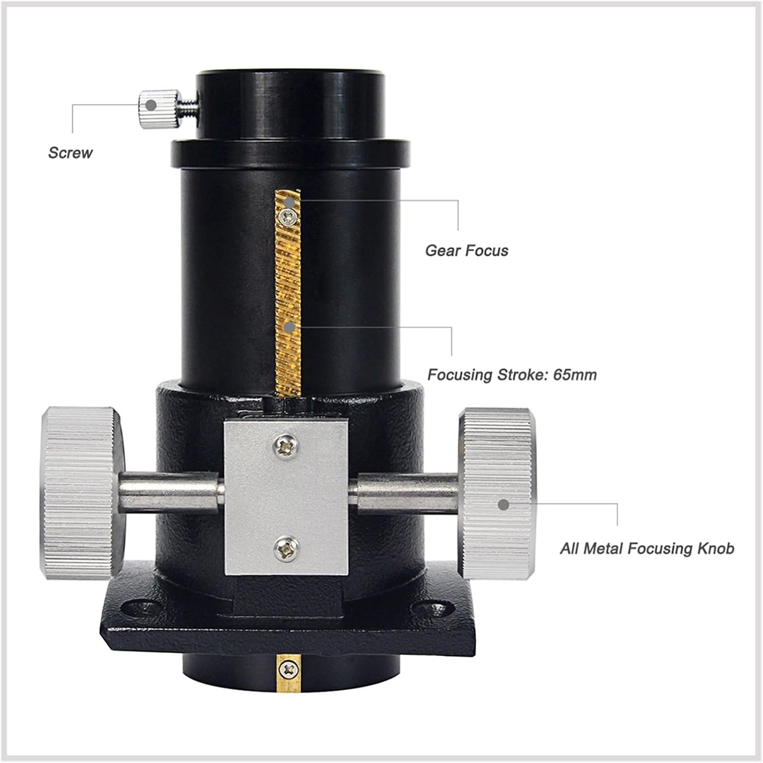 Astronomical Telescope Accessories, SV181 1.25 Inch Rack and Pinion Focuser Full Metal Fully Threaded Reflector with Dust Coverfor Telescope,for Replacing Telescope Accessories