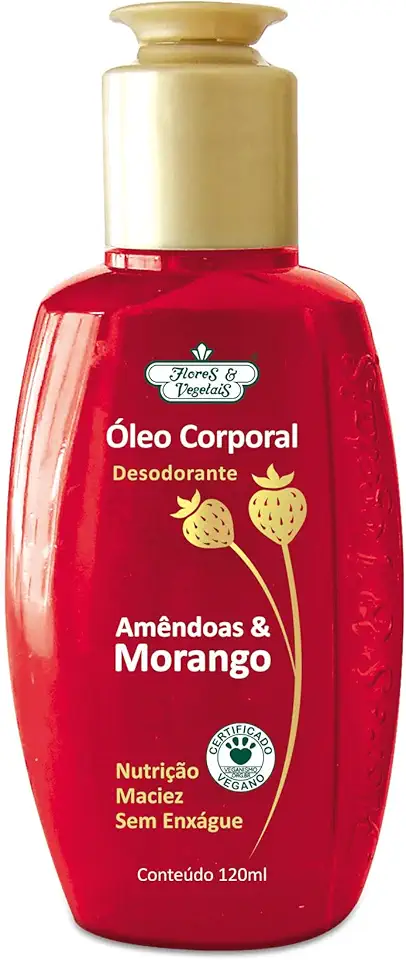 Flores e Vegetais Oleo Corpo Amendoas Morango 120Ml E Vegetais