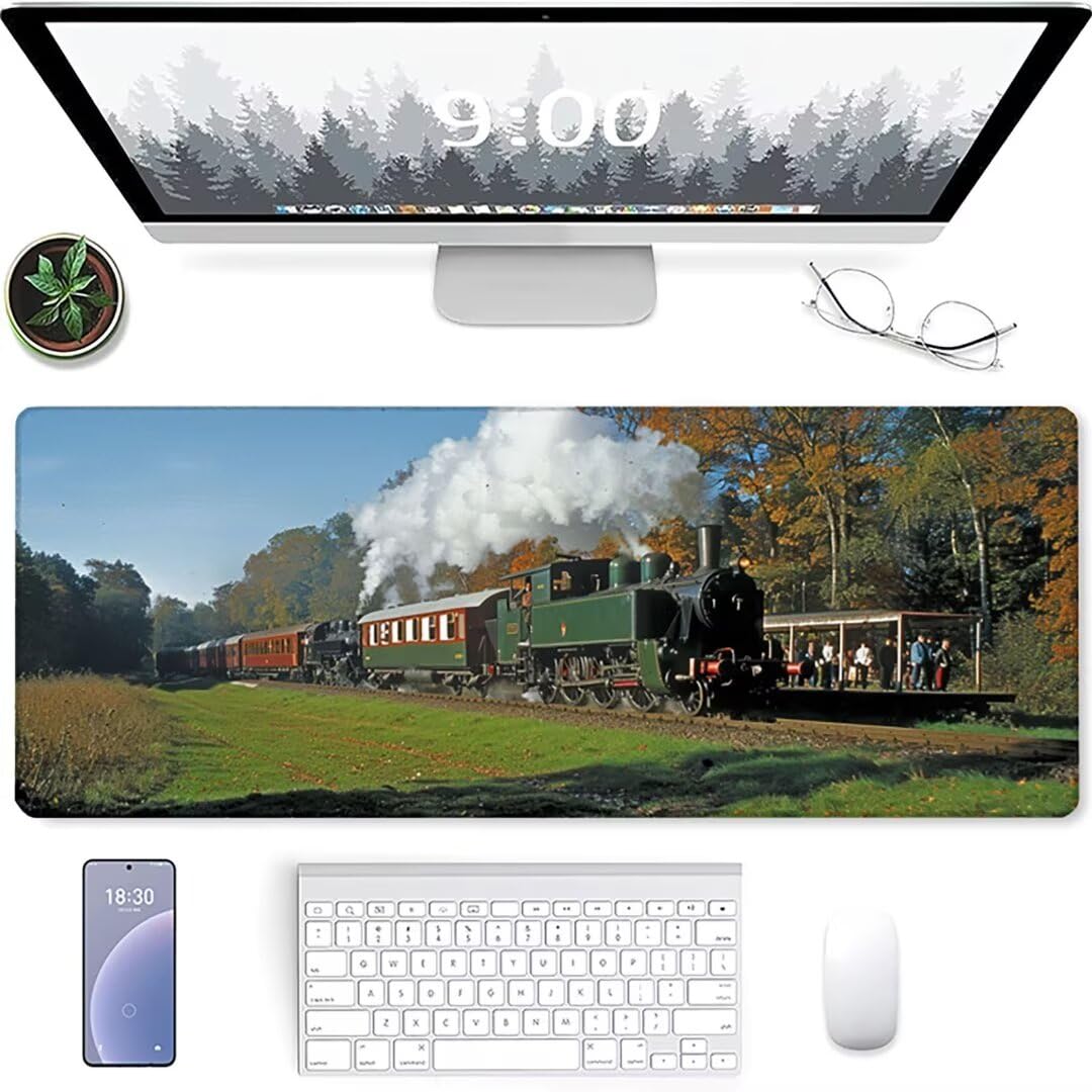 Excel Shortcut-Tasten-Mauspad - erweitertes großes 1200 x 600mm XL-Spickzettel-Gaming-Mauspad | PC-Büro-Tabellenkalkulation-Tastaturmatte | rutschfeste genähte Kante GrüN Zug