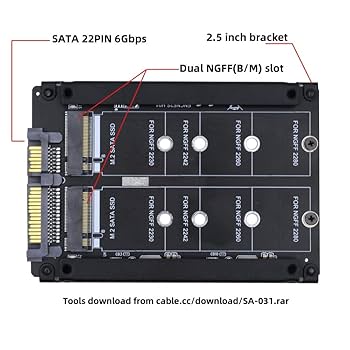 Amazon.co.jp: Cablecc デュアルNGFF B+M Key M.2 SSDカード