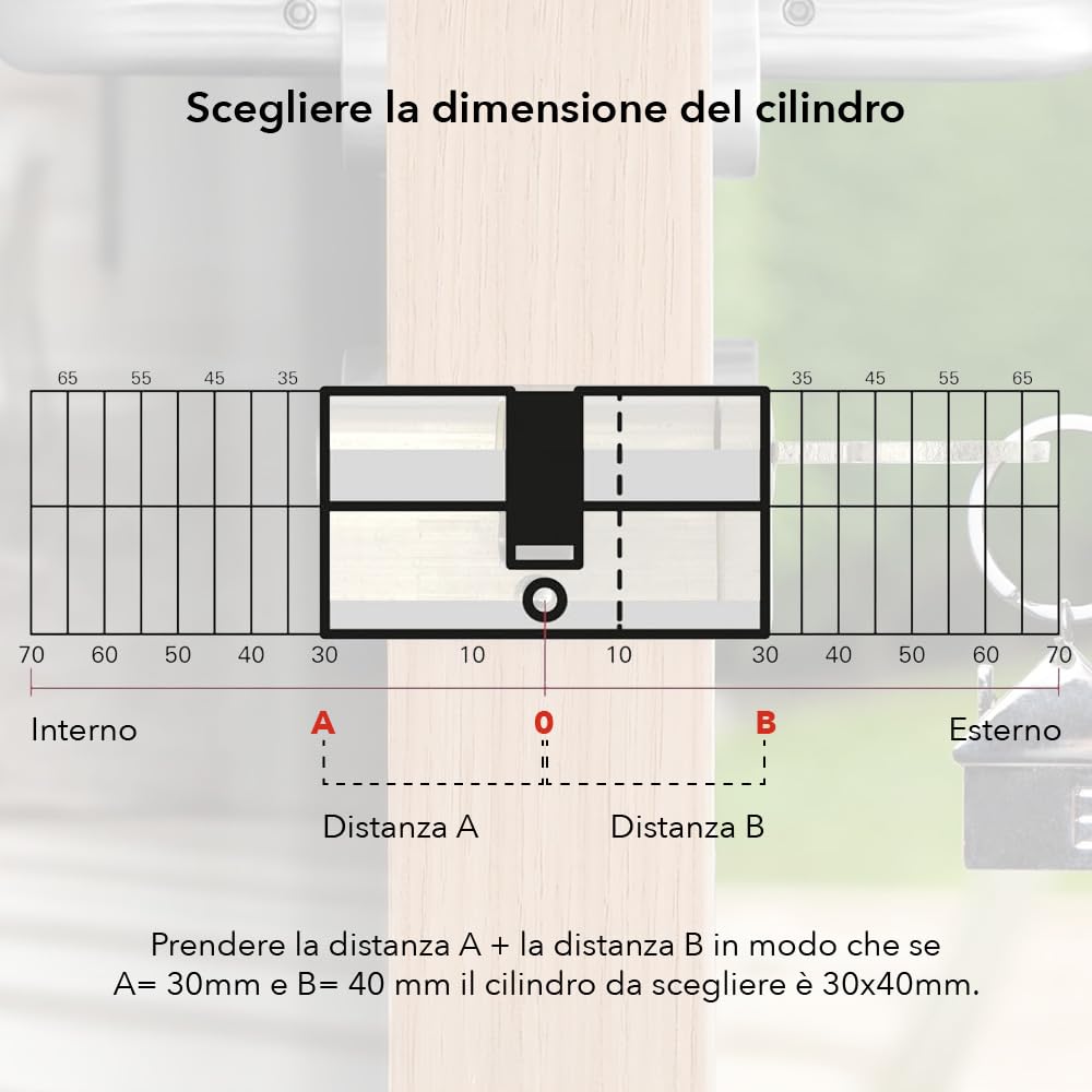 THIRARD - Cilindro di Serratura Doppia Entrata Transit 2 - Ottone - Uso Interno ed Esterno - 8 Perni - Anti-Strappo, Anti-Trapano, Anti-Scasso, Anti-Snap - 30 x 40 mm - Grigio | Protezione anti-strappo, anti-foratura, anti-grimaldello, finitura nichelata,