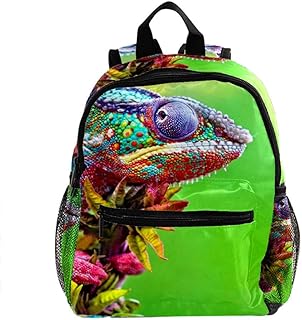 Lucertola di colore Borsa da scuola resistente e versatile adatta a zaini per bambini dell'asilo e studenti delle scuole elementari 25.4x10x30 CM