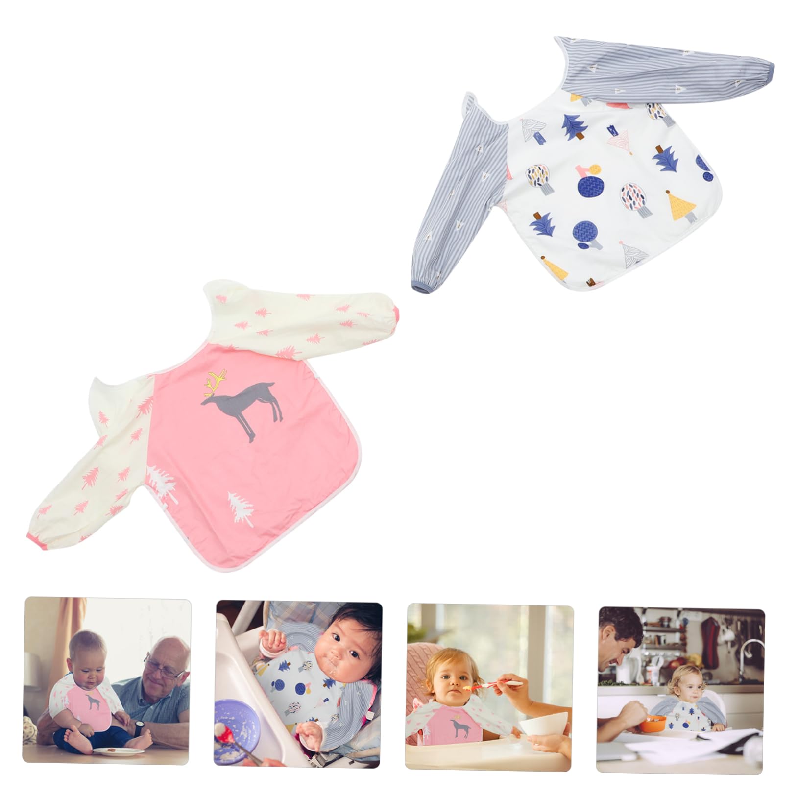 Toyvian 4 Pezzi Grembiule Per Bambini Grembiule Con Bavaglino Per Bambini Con Pettorina Per Mangiare Per