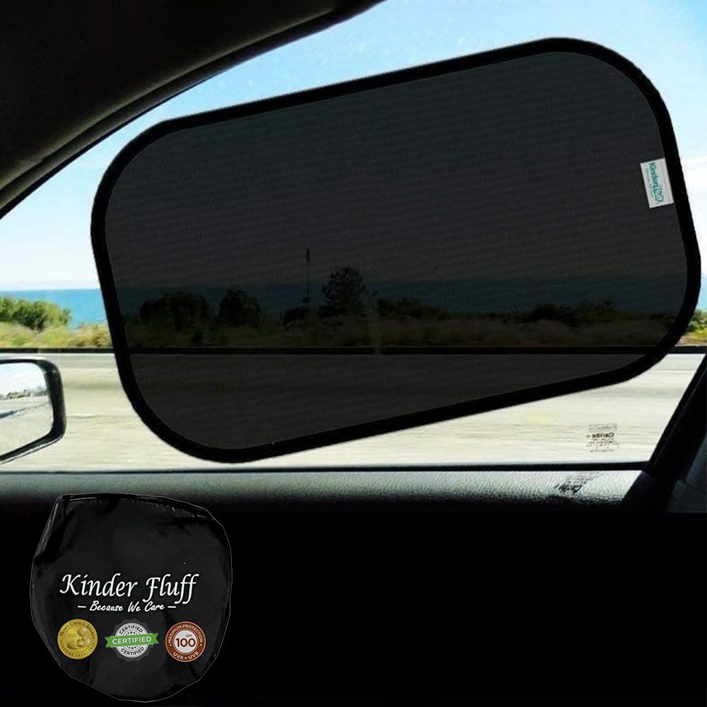 Car Window Shades - Certified 99.79% UVA &amp; 99.95% UVB Sun Protection